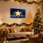 Étoiles de Noël dorées, décorations d'arbre de Noël, ensemble de 3 flocons de neige, impressions sur toile-482867390