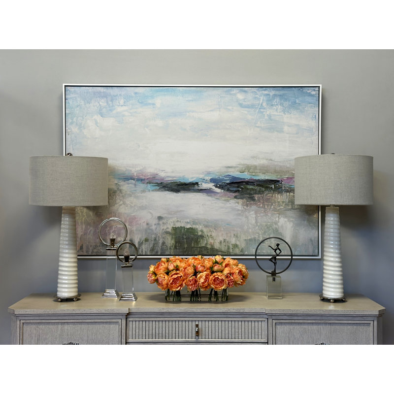 Peonies Arranged in a Glass Vase, Orange