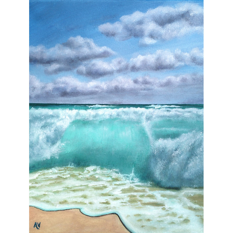 «Ocean Wave» par Amy Valiante - reproduction d'art, H 33 po x l 25 po x P 2 po, Toile tendue, Pas de tapis