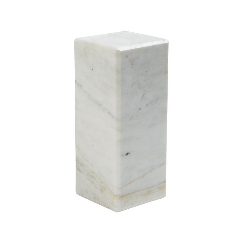 Mini piédestal / colonne montante en marbre, Blanc, H 12 po x l 5 po x P 5 po