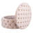 Minimalist Light Pink Round Solid Wood Storage Ottoman