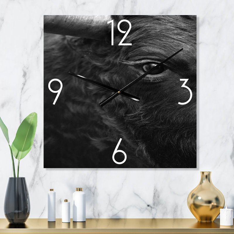 Détail de l'œil d'un taureau - horloge murale de ferme, Grand