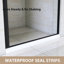 Porte de douche pivotante à cadre en aluminium 34 po x 72 po au fini noir mat