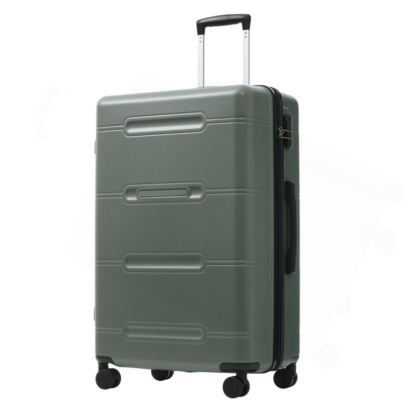 Ensemble de bagage 6 pièces, valise rigide avec double roulettes à poignée verrouillable, étui à cosmétiques 14 po, bagage 20/24/28 po avec sac de voyage et trousse de toilette