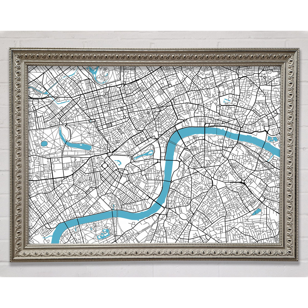 Gerahmtes Wandbild The Map Of London Thames 2