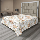 Ambesonne Flowers Flat Sheet Nostalgia Farmhouse