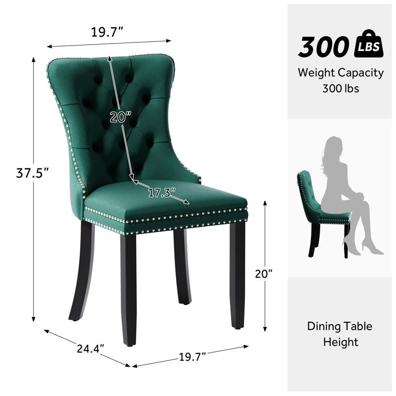 Chaise de salle à manger Kenta, Noir, Vert