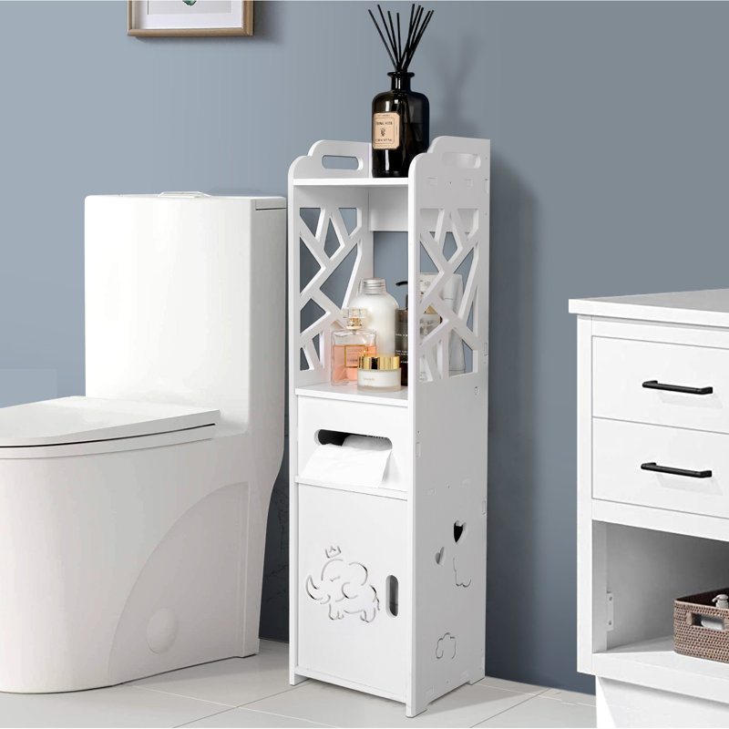 Petite armoire de salle de bain avec casier vertical Blanc