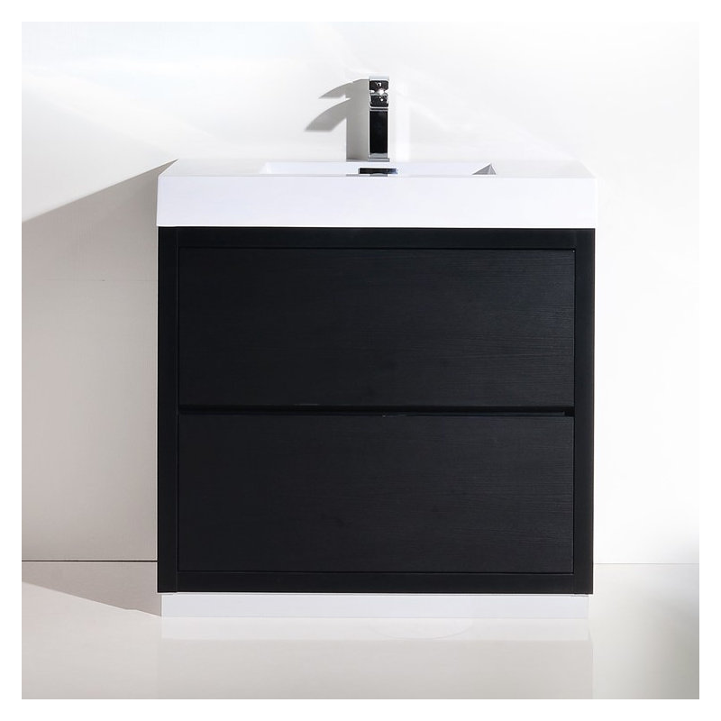 Ensemble de meuble-lavabo simple 40 po Royka, Noir
