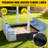 47.2" x 47.2" Solid Wood Square Sandbox With Cover, Blue-121846303