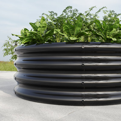 Grand lit rond surélevé Garedn, lits surélevés en métal pour légumes, boîte à fleurs surélevée pour jardin extérieur, jardinière pour patio surélevée pour fleurs, herbes, fruits noirs 