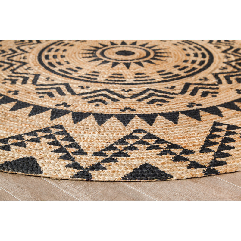 Zinia Hand-Woven Round Jute and Sisal Rug, Round 6'