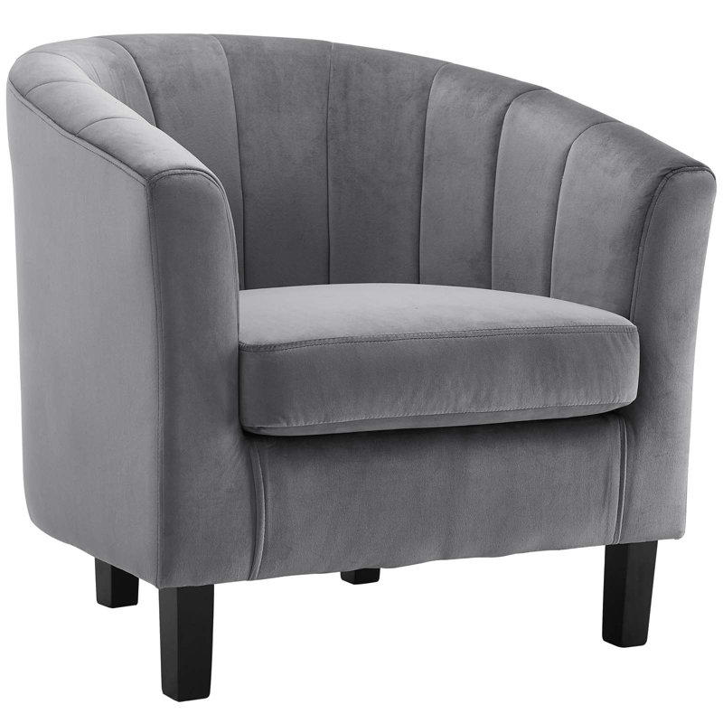 Velvet Armchair, Gray Velvet