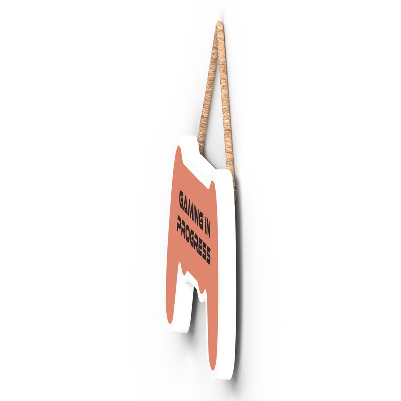 Gaming in Progress Wall Décor Wooden Controller Plaque, Orange