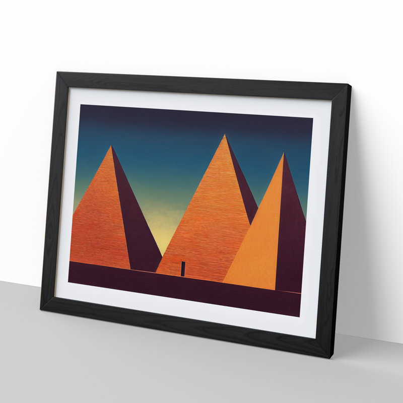 Attractive Pyramids - Framed Print, 25cm H x 34cm W x 2cm D, Black