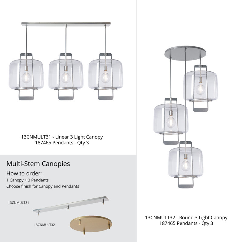 3-Light Linear Canopy, Sterling