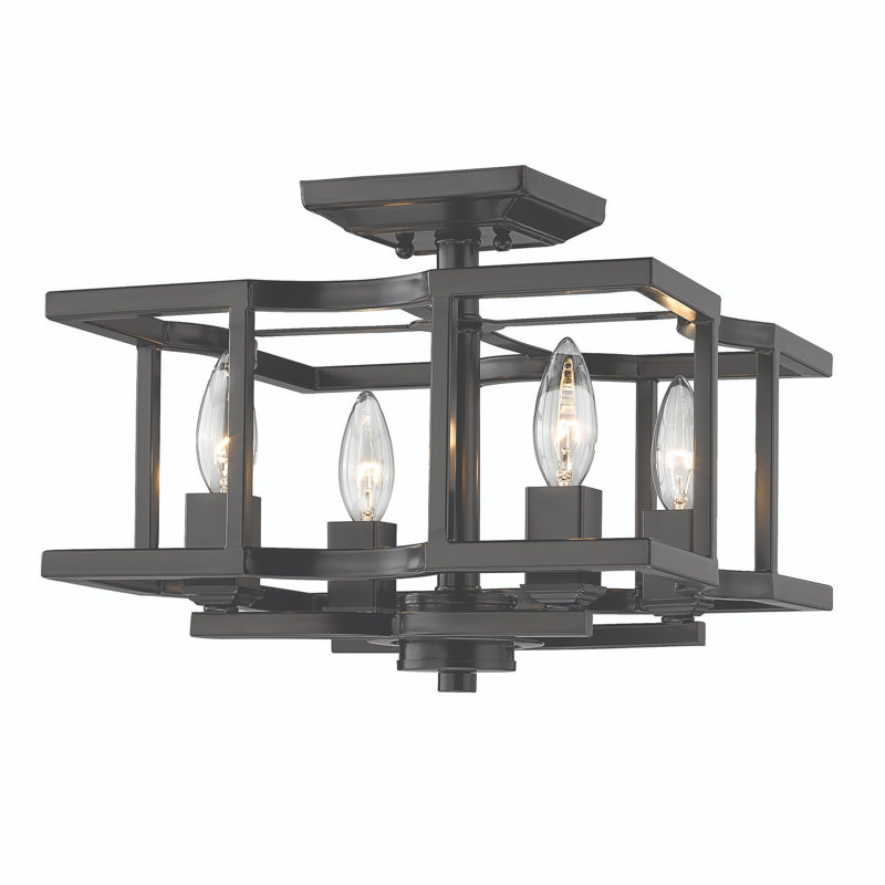 Ginette Semi Flush Mount, Matte Black