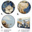 «White Blue Windmills Floral Fields II - Windmills», ensemble d'art mural-107190430-107190431