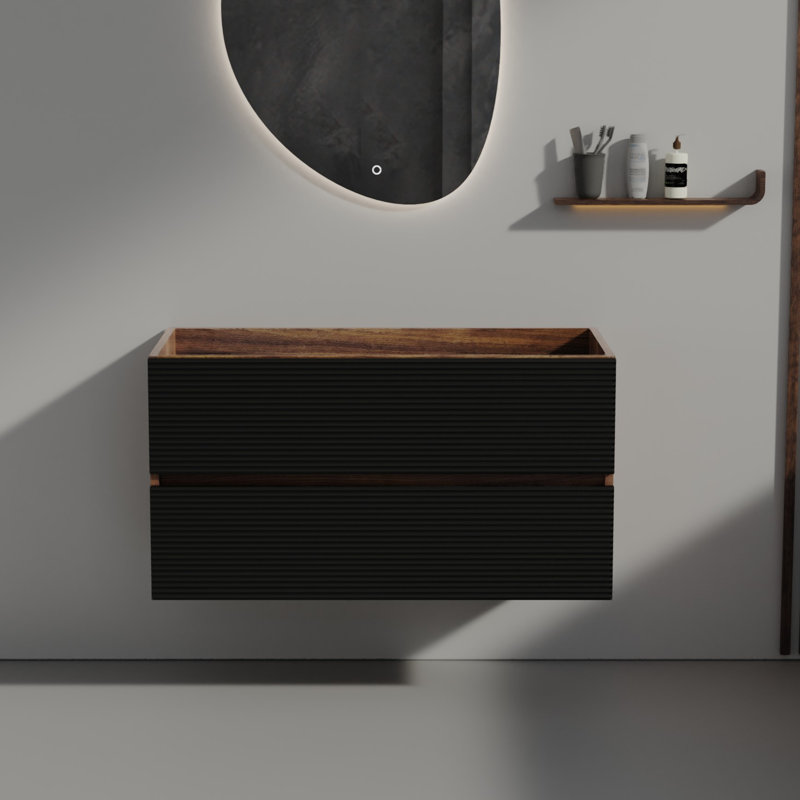 Meuble-lavabo moderne Mid-Century de 36 po avec deux tiroirs et matériaux écologiques Orson