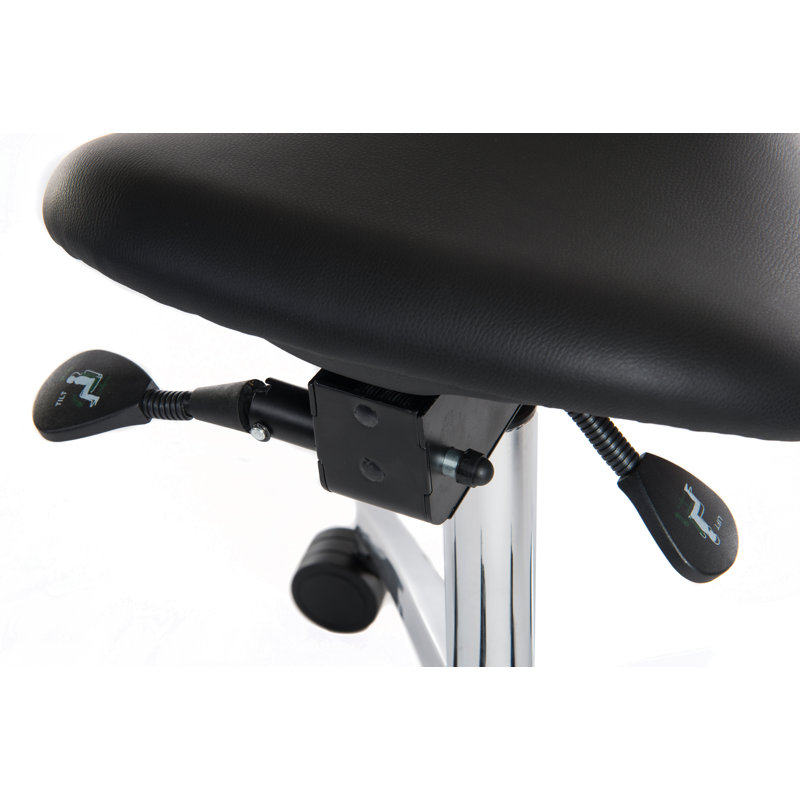 Perch Adjustable Height Ergonomic Lab Stool, Black