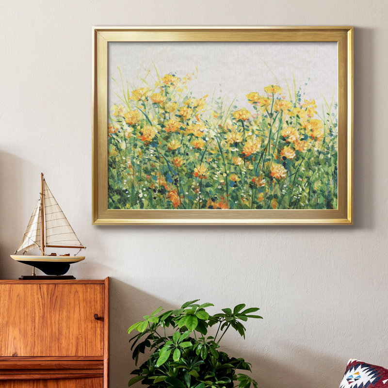 Toile encadrée de qualité supérieure Garden In Bloom III - prête à être accrochée, Encadrement doré, H 22,5 po x l 30,5 po