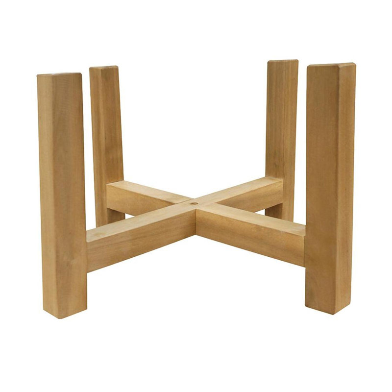 21x21x14" Acacia Wood Planter Stand, 13.8" H x 20.9" W x 20.9" D