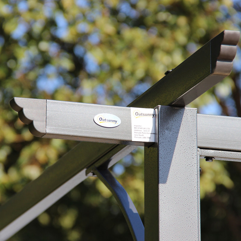 Auvent rétractable pour pergola 11,5 pi x 11,5 pi Outsunny
