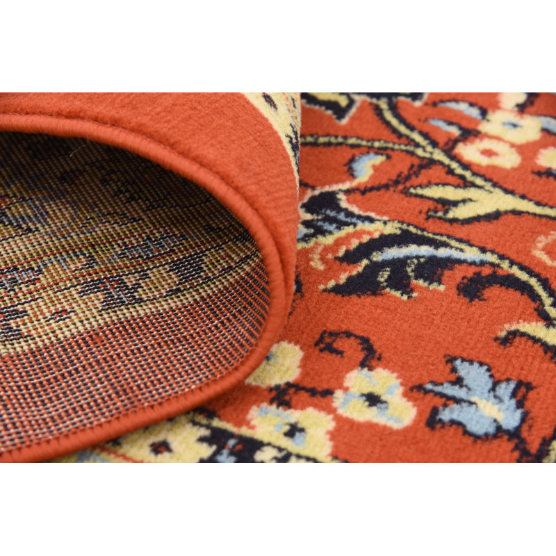 Tapis bourgogne Bhatari, Rectangle 4 pi 1 po x 6 pi 1 po, Terracotta