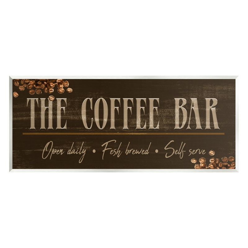 «Bb-009-Wood Rustic Coffee Bar Sign On MDF» par Kim Allen, impression