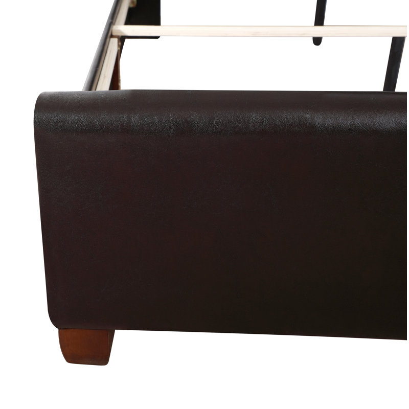 Grand lit tapissier Marilla, brun foncé, Grand lit, Dark Brown