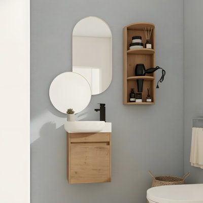 Meuble-lavabo de salle de bain avec lavabo et support de rangement