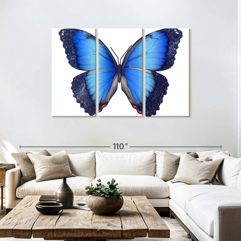 Brampt Cosmic Blue Butterfly, 48" H x 74" W