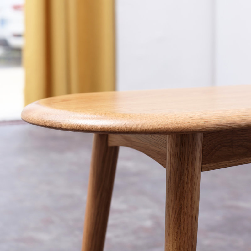 Solid Oak Wood Bench For Any Setting - Half-Round, , Versatile Dining & Living Room Spacious Seating