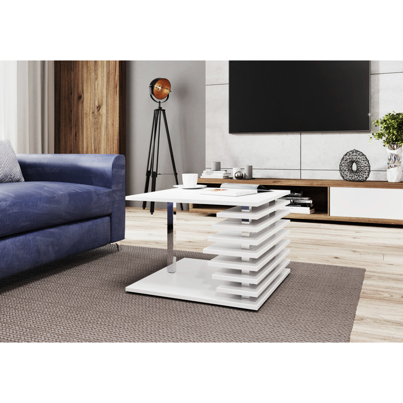 Linney Floor Shelf Coffee Table, 45" H x 70" W x 70" D, White