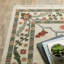 Tapis oriental en laine tissé à la machine en vert / bleu / brun-86847365