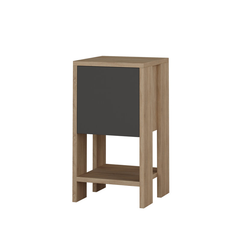 Ackerley 11.81'' W Nightstand, Oak/Anthracite