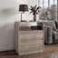 Table de chevet 3 tiroirs l 21,6 po avec station de charge, armoire de chevet cannelée de ferme pour chambre à coucher, profil profilé incurvé-218182485