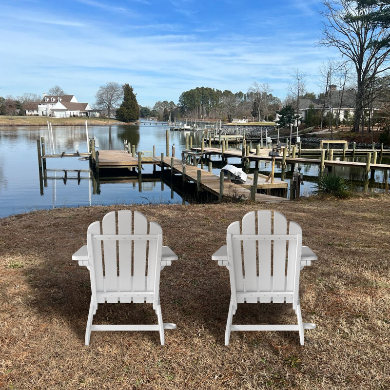Calik Foldable Outdoor Adirondack Chair, White