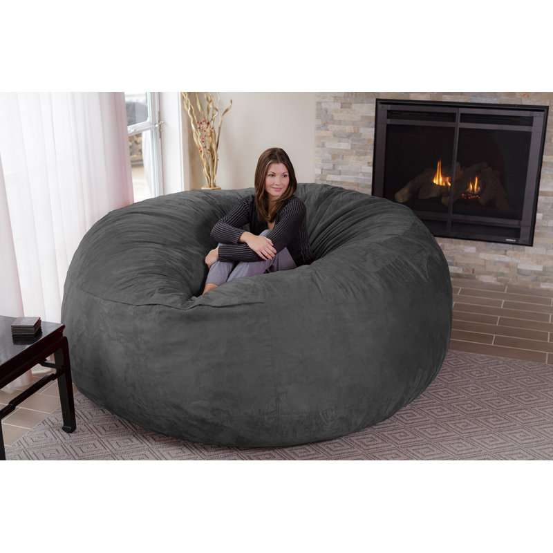 Bean Bag Chair Lounger - Giant 8 Foot Classic Shredded Memory Foam Filled Furniture Bean Bag Chair Lounger with Removable and Machine Washable Cover - Big Bean Bag Sofa Lounger with Soft Micro Fiber Cover - Eight Foot Bean Bag Lounger in Multiple Colors