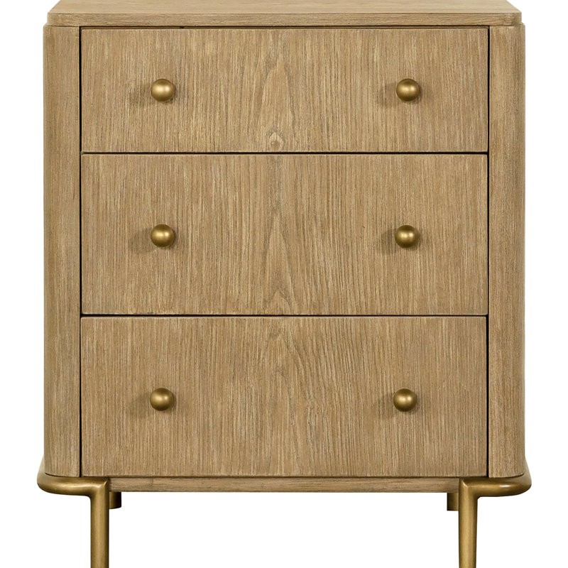 Table de chevet contemporaine à 3 compartiments avec compartiment brun
