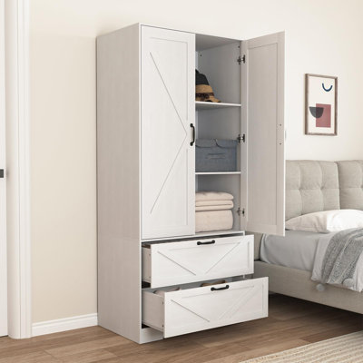 Armoire penderie 72 "avec miroir et 2 tiroirs