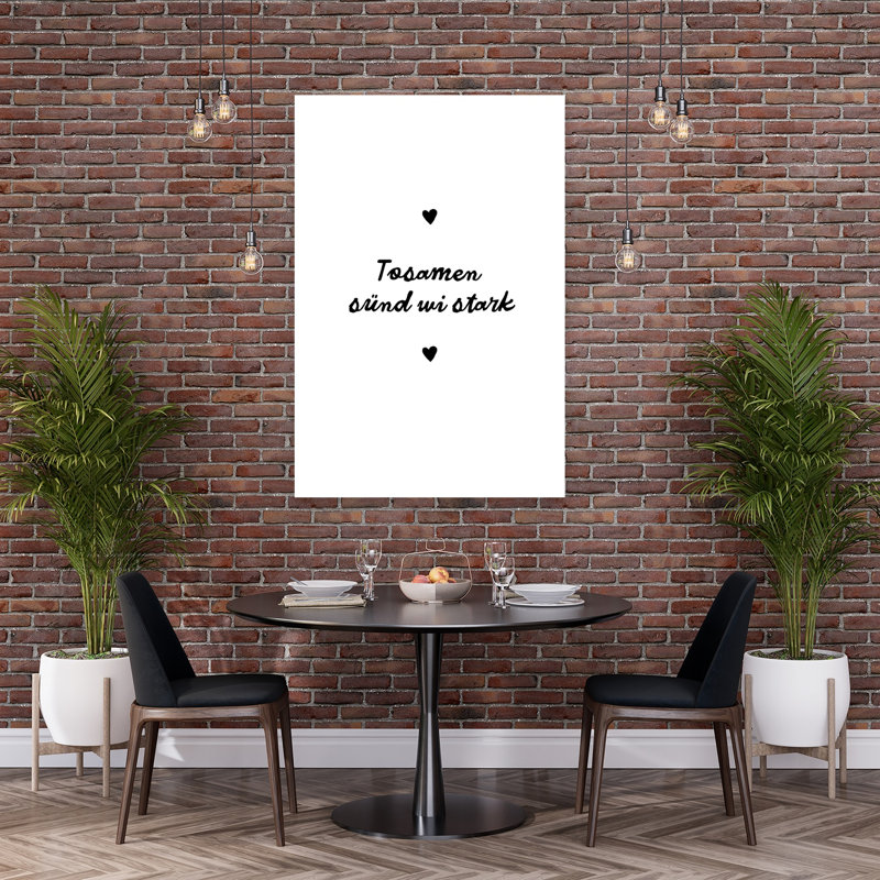 Together Strong Hearts Elegant Contemporary Wall Art Print, 60" H x 40" W