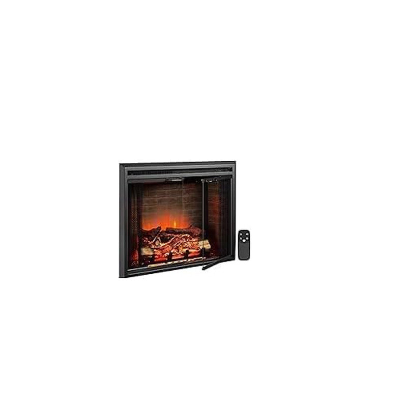 Foyer électrique encastré de 84 cm (33,1 po) avec flamme réaliste et crépitement, chauffage mural avec 6 couleurs de flamme pour la maison