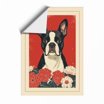 Boston Terrier Portrait Vintage - Framed Print