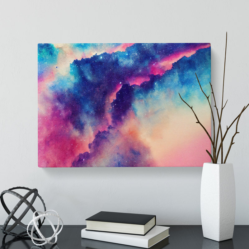 Galaxy Watercolour Vol.4 - Wrapped Canvas, 35cm H x 50cm W x 3cm D