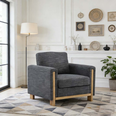 Fauteuil rembourré en tissu