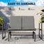 Banc d'extérieur avec coussins épais et causeuse de patio gris foncé-1909160673