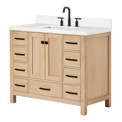  Meuble-lavabo simple 42,25 po avec comptoir en quartz