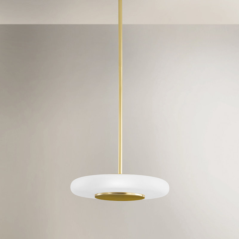 Blyford Pendant by PEMBROOKE & IVES, Aged Brass, 7.25" H x 15.5" W x 15.5" D