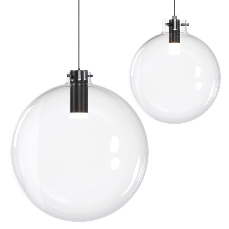 1 - Light Sphere Globe LED Pendant, Matte Black, 12.8" H x 12" W x 12" D